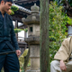 Henry Golding and Andrew Koji as Snake Eyes and Storm Shadow in Snake Eyes: G.I. Joe Origins.